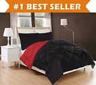 88234296659 00rw-reversible-twin-black-burgundy Elegant Comfort All Season Comforter And Year Round