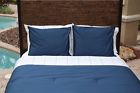 0200solinavyfq01 Thread Experiment Sateen Cotton Reversible Comforter Set