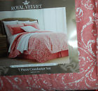 028828084712 Beacon Royal Velvet Coral Ridge 7 Piece King Comforter Set New
