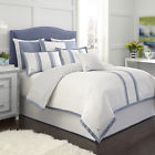 028828987198 Jill Rosenwald London White Blue Reversible King Comforter
