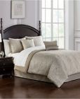 038992922208 Waterford Landon Paisley Taupe Queen Comforter Shams Bedskirt