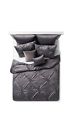 060-26-3235 Hallmart Collectibles Gray Solid Satin Priscilla Comforter Set Queen