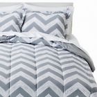0629 Room Essentials Twin Gray Chevron Bed In Bag Comforter Sheets Sham Bedskirt 6 Pc 638888052400