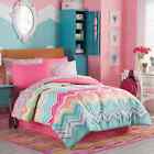 073558693871 Marielle Chevron Twin Pc Comforter Sham Sheets Rainbow