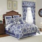 083013366677 Croscill Leland Navy Blue White King Comforter Set