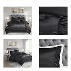 086569090485 Devon Comforter Sets Piece Silky Satin Black