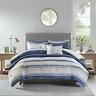 086569168337 Madison Park Blue Marina Piece Printed Seersucker Comforter