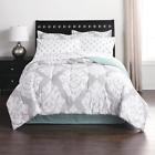 096va88615912p Colormate Complete Bed Set Ikat Flouris Bag Modern Gray White