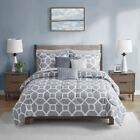 10pc Grey And White Geometric Comforter Set With Matching Sheet