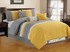 11quilt Comforter Yellow Vineyard White Embroidery Queen Gray Curtain Set Floral