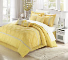 127ck111-cn Chic Home Vermont Yellow Grey Piece Embroidered Comforter 840444181961