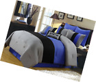 13122 Chezmoi Collection Pieces Luxury Striped Comforter Set Full 840079113122
