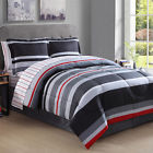1495 Not Provided Queen Size Comforter Set 8 Piece Mens Bed In Bag Striped Microfiber Bedding New 783120282630