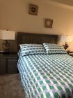 15030322 Lacoste Bailleul Aqua Teal Blue Comforter King