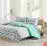 16662807 Chevron Design Comforter Set Twin Bed Teal Blue Gray White Teen Dorm Bedroom 675716575816