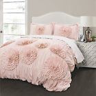 16t000399 Lush Decor Serena Piece Comforter Set Pink Blush 848742047156