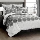 16t000787 Lush Decor Textured Circle Gray Comforter Set 848742051566