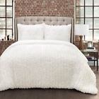 16t001668 Lush Decor Ruffle Stripe Whtie Comforter Set 848742060384