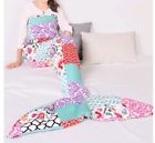 16t001937 Lush Decor Brookdale Patchwork Mermaid Shape Sherpa Throw 848742063620