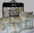 1782006 Addison J Queen Floral Stripe 6p Cal King Comforter Set New 1st Quality 1782006 Addison J Queen Floral Stripe 6p Cal King Comforter Set New 1st Quality