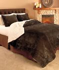 1811261 Afoyft Brown Twin Luxury Plush Reversible Comforter Pillow Sham Bed