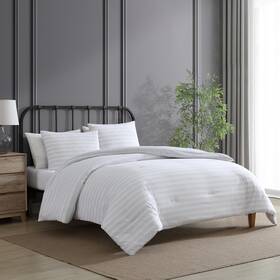 1888 Mills 665721178621 2 Piece Twin Comforter Set - Striped Reversible Print Premium Lightweight