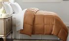 1dbydwng-cho-tn Amrapur Overseas Dobby Stripe Reversible Down Alternative Comforter Chocolate