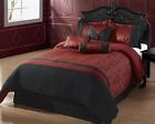201292 Cozy Beddings 5 Pc Oyuki Comforter Set Burgundy Black King 104 X 92 New