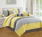 20864-yellow-ck Jbff Collection Bed In Bag Stripe Microfiber Comforter 0688933584981
