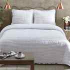 27280 27277 Vhc Brands Aurora 3 Pc King Quilt Bedding Set Marshmallow White Grey-taupe Quilting