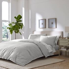 82213843 2pc Twin Xl T300 Solid Comforter Set Light Gray Martex