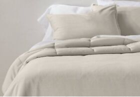3-pc Heavyweight Linen Blend Casaluna King Comforter Set 2 Shams Natural Beige
