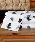 3010413 Afoyft Full Sheet Pillowcase Set Bear Moose Lodge Rustic Log