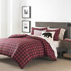 3054407 Eddie Bauer Comforter Shams Set Red Black Checkered 666703054407