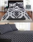 3400100927 Mst Black And White Bedding Set Contemporary Reversible Soft Fiber