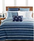 345.00 Hotel Collection Colonnade Indigo Blue Comforter Quilted King Retail