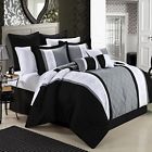 35ck112-an Chic Home Embroidery Comforter Set King Livingston Black 819219017255