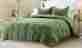 3683 Bnb 3 Piece Reversible Solid Emboss Stripe Comforter Set Oversized Overfilled Green