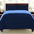 3pc-comf-nvyrg-fq Sweet Home Collection Piece Reversible Polyester Microfiber Goose 642049064447