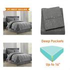 8pcvinecomforterqueengray 3rw Elegant Comfort Luxury Comforter Set Grey 088234247668