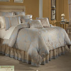 4 Veratex Sabrina French Skirt Bed Pc Set King Bedding Comforter Shams Blue