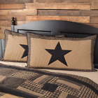 45579 Vhc Brands Black Check Star Standard Shams Pattern 840528173226