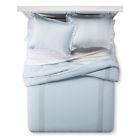 490601306449 Shabby Chic Simply Blue Crochet Trim Linen Blend