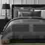 C51022-gy 5-piece P R Bedding Comfy Frame Jacquard Microfiber Comforter Set Queen Gray 757450556426