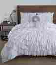 Sad-5cs-quen-gh-wh 5-piece Geneva Home New Sadie Circle Ruffle Comforter Set White Queen 841323108390