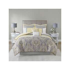 510 Design 022164159813 Josefina 8-pc. Midweight Embroidered Comforter Set - Yellow