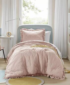 510 Design 046515639632 Phoebe Diamond Quilted Ruffle Edge 2-pc. Comforter Set Twin/twin Xl
