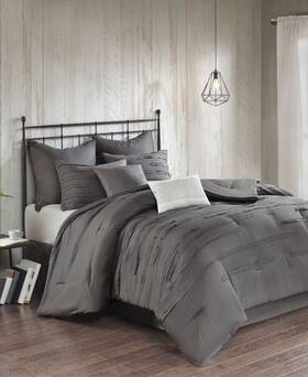 510 Design 086569121516 Jenda King 8 Piece Comforter Set Bedding Grey