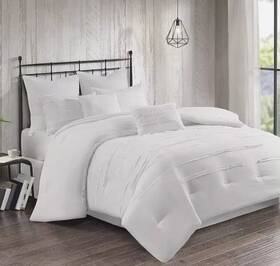 510 Design 086569224699 King 100% Polyester 8 Piece Microfiber Comforter Set In White