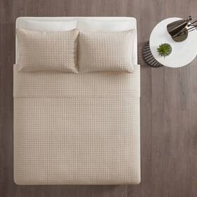 76628370 510 Design Trace King/california King 3pc Reversible Coverlet Set Khaki